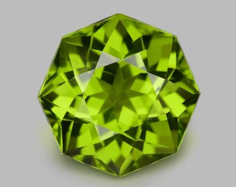 4.10Cts Fein Grüner Natürlicher Unbehitzter Peridot 9,7mm Sechskant Schliff Lose Edelstein