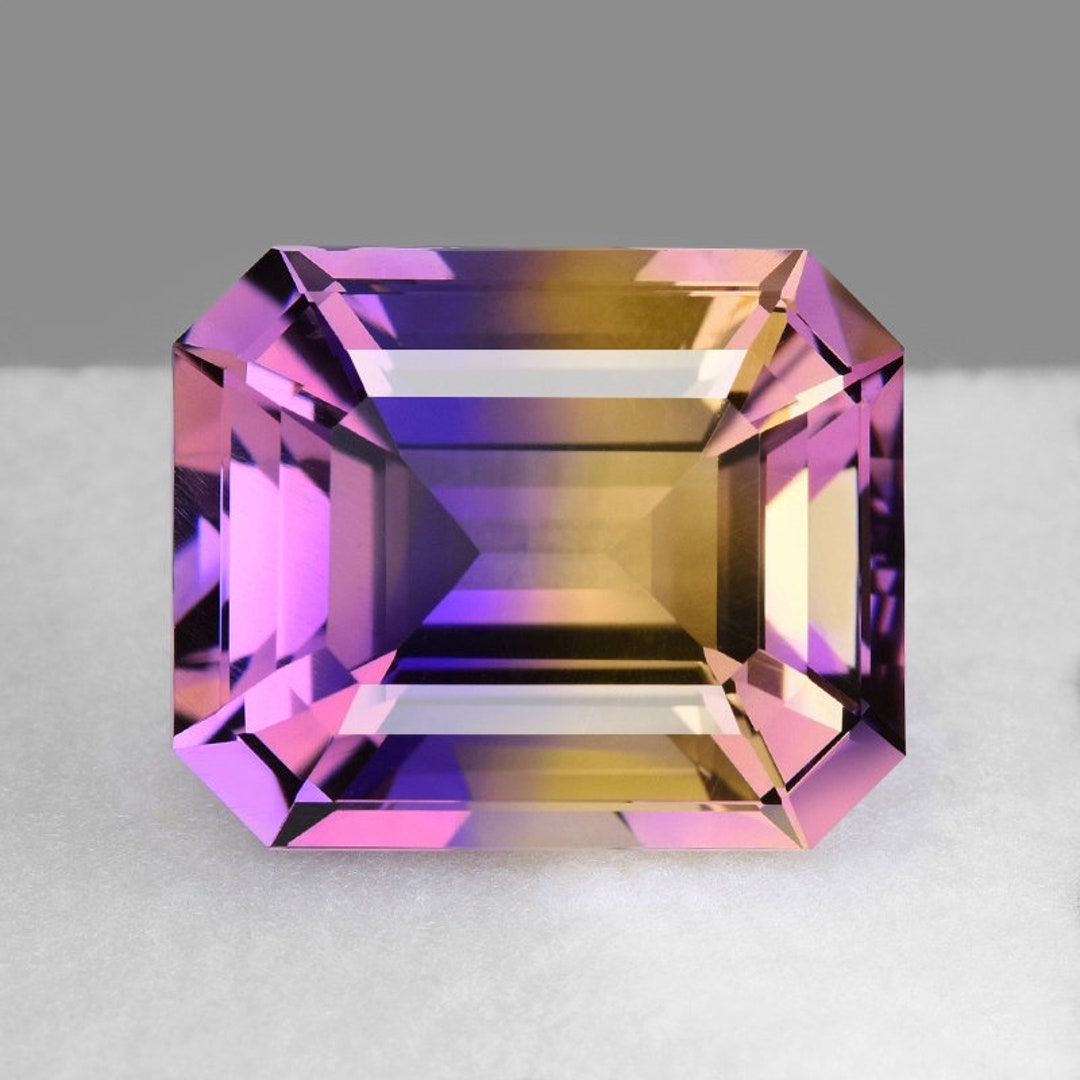 Amerite Color 13.05ct Natural Bi-color Ametrine Emerald Cut Gemstone - Etsy