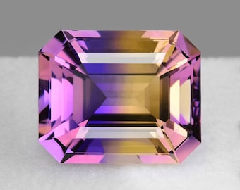 13.05ct Natürlicher Bi-Color Ametrin Smaragd Cut Edelstein