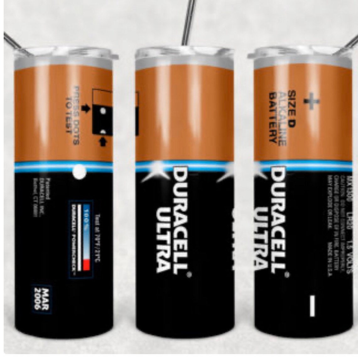 Custom 20/30oz Drinks Battery Duracell Energizer Tumbler Etsy