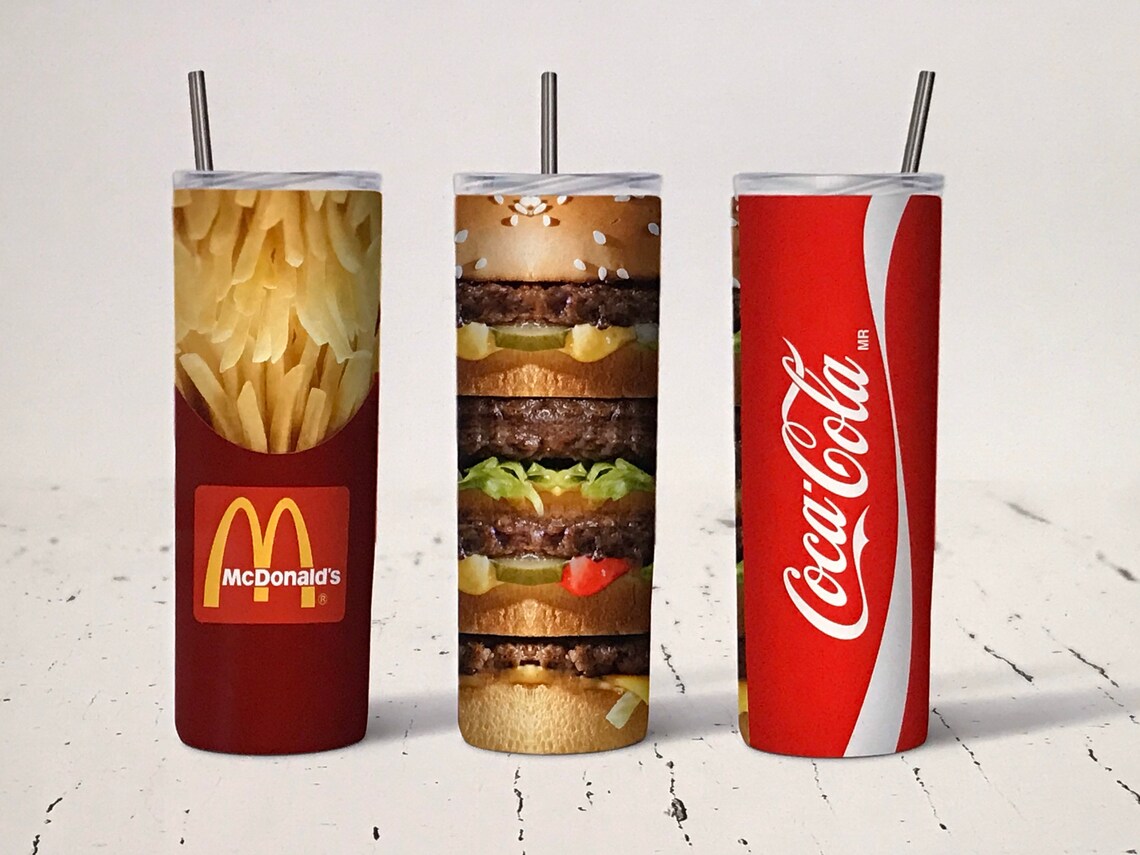 20oz Insulated Stainless Steel Tumbler Fast Food Mcdonalds Etsy
