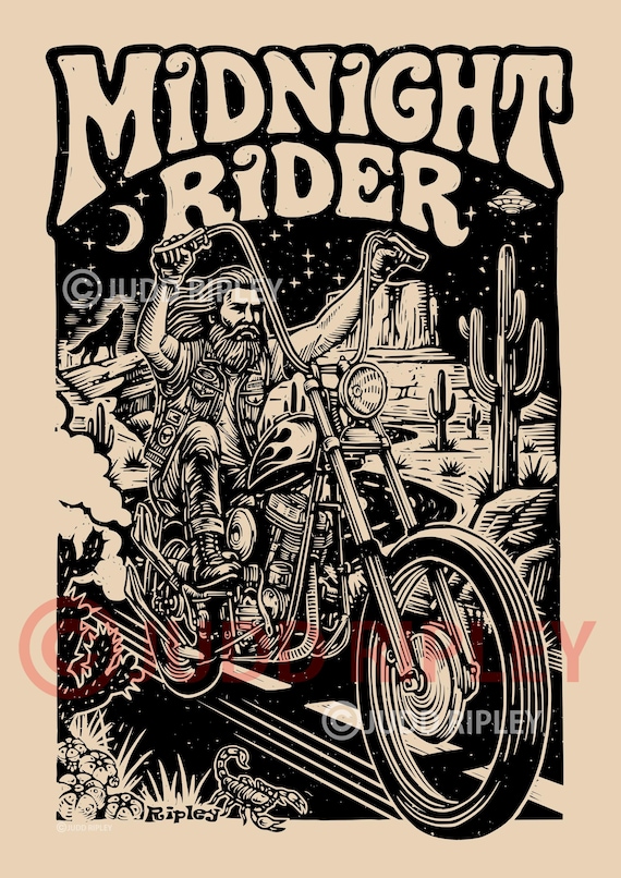 70s Harley Davidson Panhead Art Print | Vintage Motorcycle Poster