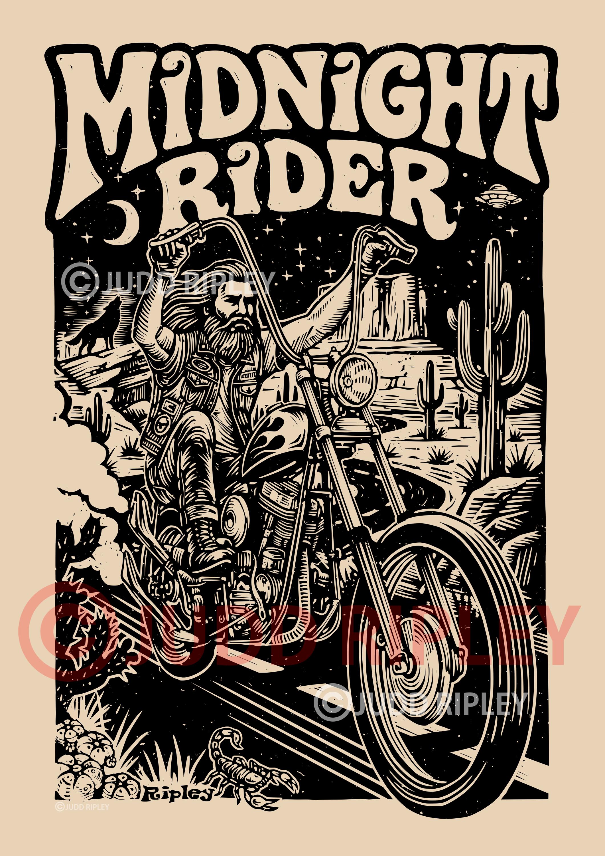 70s Harley Davidson Panhead Art Print | Vintage Motorcycle Poster
