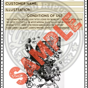 Tattoo Ticket permission to tattoo design