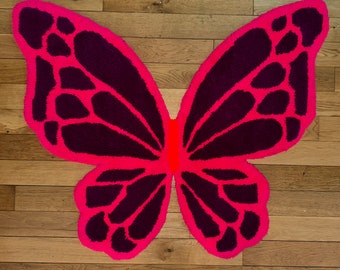 Neon Butterfly tufted rug