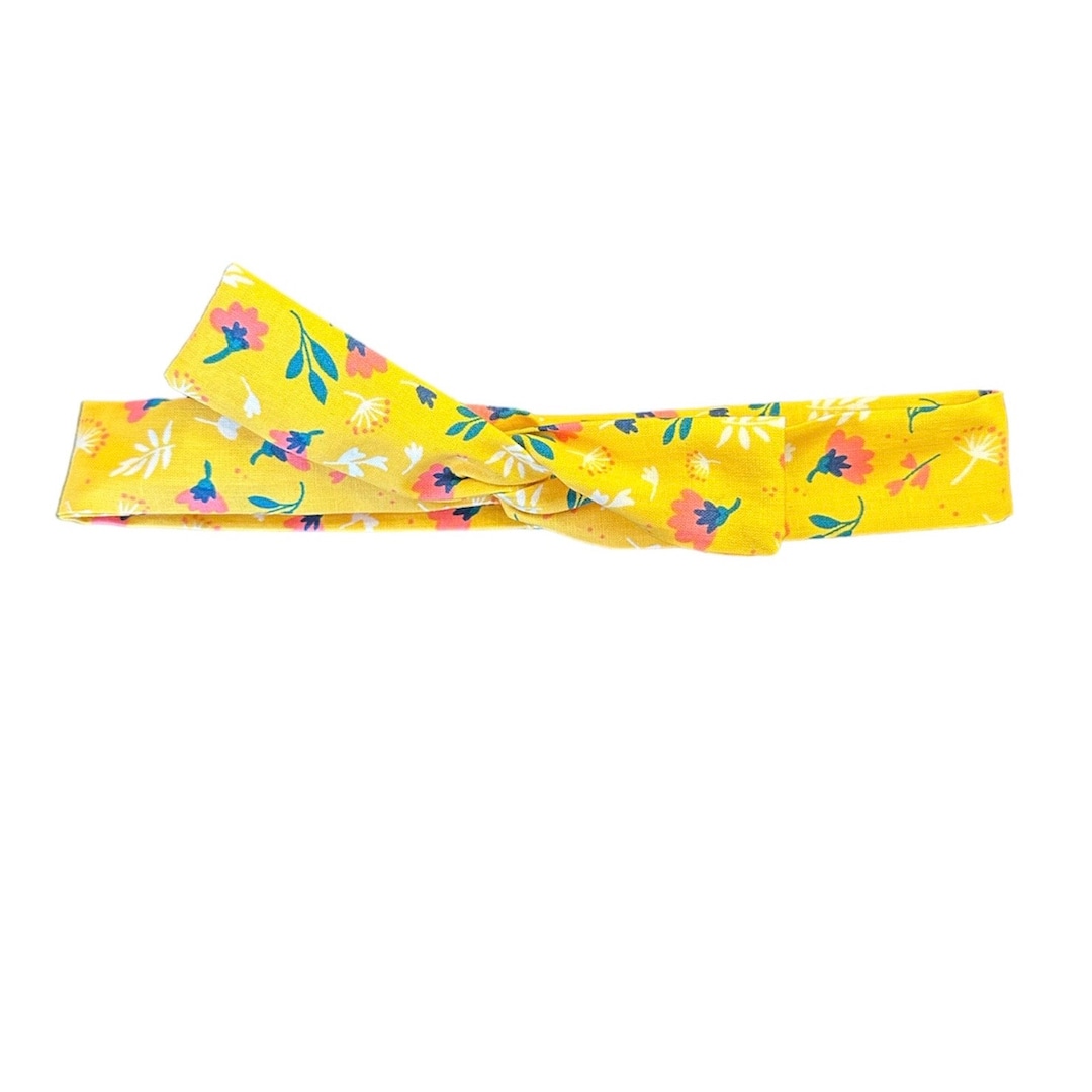 Wire Headband Wrap Headband Butter Yellow Floral Twist Headband Etsy