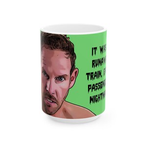 Tasse en céramique Train fiancé en fuite 90 jours, 15 oz