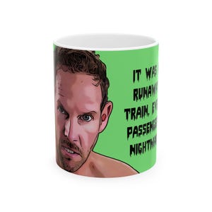 Tasse en céramique Train fiancé en fuite 90 jours, 11 oz