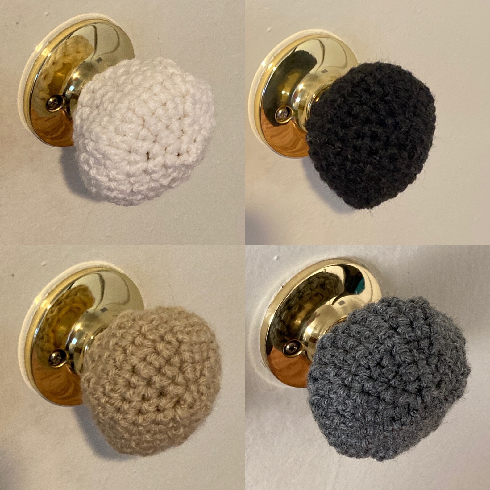 Door Knob Covers White Black Tan Gray Etsy