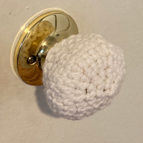 Padded Door Knob Cover Wall Protector Modern Design Crocheted Etsy