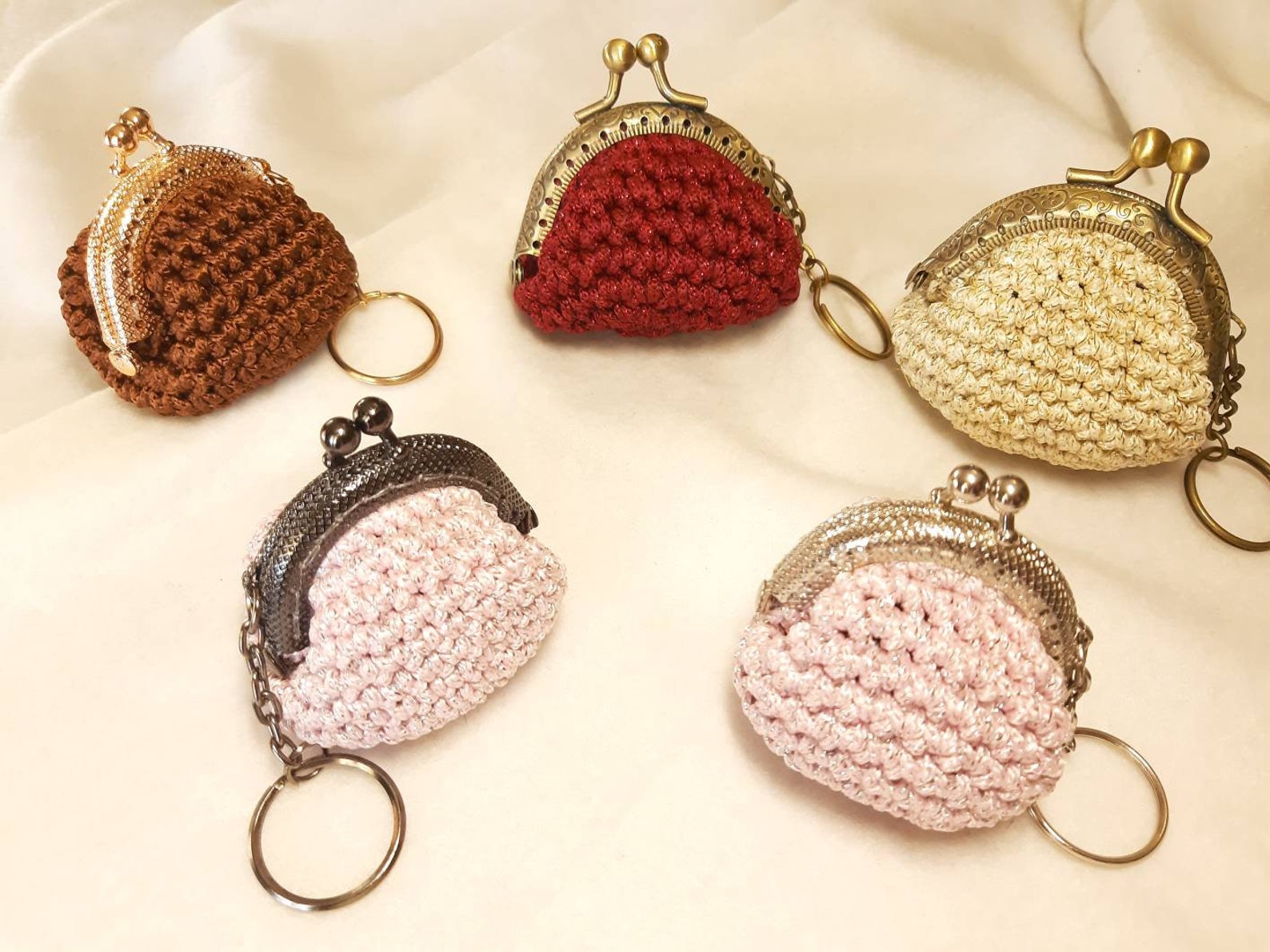 Metal Frame Minibag Keychain/ Crochet Mini Purse Keychain/ Etsy UK