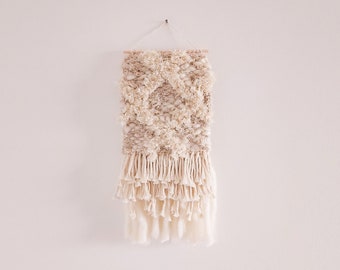 Diamonds neutral boho handwoven wall hanging