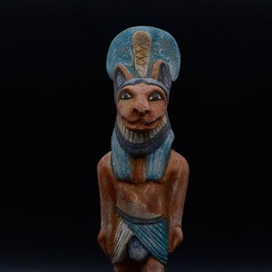 Unique Egyptian Goddess Sekhmet statue sculpture colored stone made in egypt