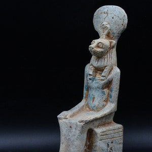 Sekhmet, Who Reduceth to Silence, egyptian goddess statue faience carved stone made in egypt