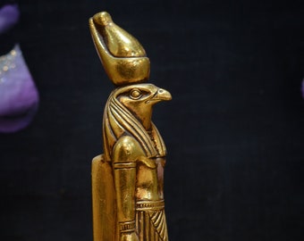 Ägyptische Statue Horus Himmelsgott, Figur schwarz / gold made in Ägypten