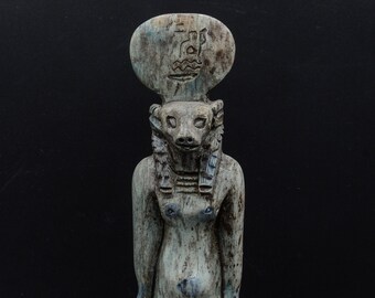 vintage statue of goddess Hathor cow Sculpture hand carved stone made in Egypt