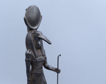 Estatua de Thoth, dios del conocimiento, figura negra, tamaño 2, arte egipcio hecho en Egipto