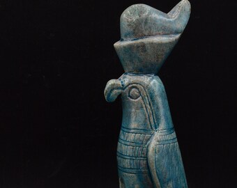 Estatua horus halcón pájaro Dios del Cielo Escultura única piedra esmaltada hecha en Egipto