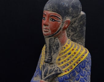 Unique statue Ptah god of artists and craftsmen 2 style heavy stone  made in egypt