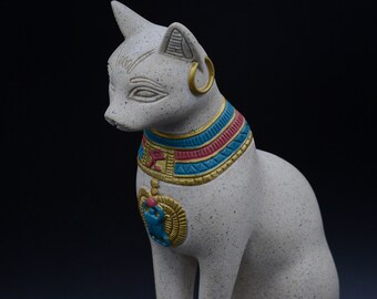 バステト猫のネックレス像彫刻女神エジプト手作り塗装エジプトで作られ