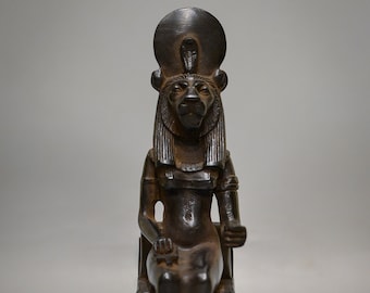 statue Sekhmet goddess of war seated Figurine black made in Egypt