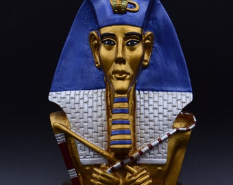 statue of Egyptian art hand painted Akhenaten heavy made in egypt