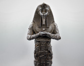 ツタンカーメン王のユニークな古代エジプト像、12インチの大きな黒い石