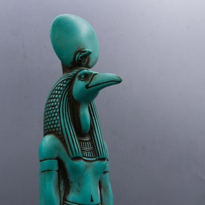 statue Thoth god of knowledge green large ancient Egyptian art made in Egypt