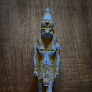 Egyptian Statue Horus God of Sky Sculpture large blue made in Egypt