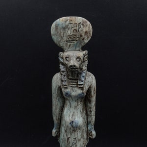 vintage statue of goddess Hathor cow Sculpture hand carved stone made in Egypt