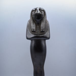 statue Horus Ushabti as a Falcon GOD of Sky heavy black Egyptian art large 13.5&#39; made in egypt