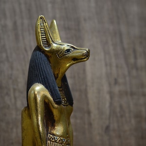 Estatua Anubis dios de la hoja de oro muerta piedra pesada hecha en Egipto
