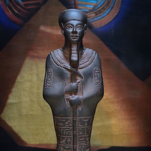 statue of Ptah Sculpture god of Memphis, and craftsmen black heavy stone made in egypt