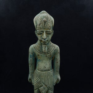 Vintage Egyptian statue Pharaoh Amenhotep III hand carved heavy large stone made in egypt