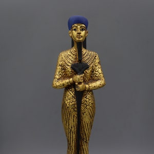 statue God Ptah Hand painted golden holding Was scepter 2 style heavy made in Egypt