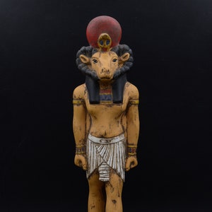 Egyptian statue khnum God of Potters Sculpture painted heavy stone made in Egypt
