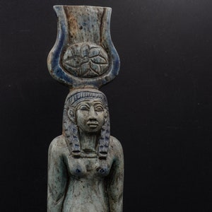 vintage statue of goddess Hathor Sculpture hand carved stone made in Egypt