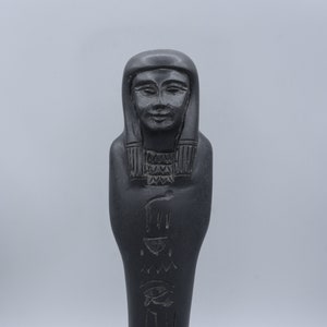 Unique Egyptian statue ushabti queen vintage hand carved basalt heavy stone made in egypt