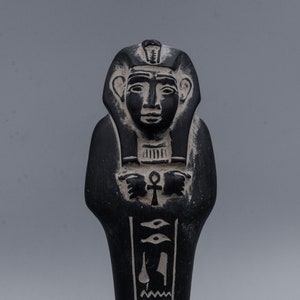 statue of Egyptian art Ushabti QUEEN with HIEROGLYPHICS black stone made in egypt