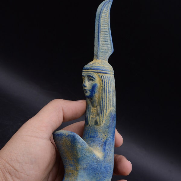 estatua Maat Diosa del Equilibrio y la Verdad azul Estatuilla hecha a mano Escultura Arte egipcio Estatua del altar Hecho a mano en Egipto