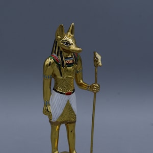 Unique Egyptian art Anubis God of the Dead and the Underworld, golden metal made in egypt