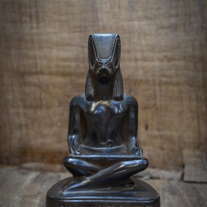 seated Anubis statue God of Death Figurine black made in Egypt