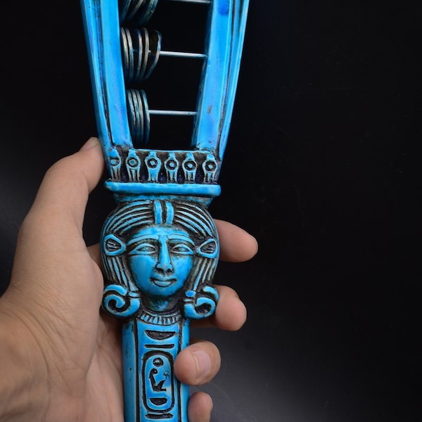Sacred Sistrum Goddess Hathor Magical Ancient Egyptian Musical hand made in Egypt