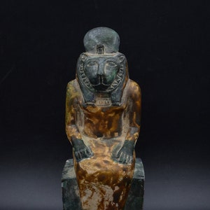 Unique statue of Egyptian Art goddess sekhmet sculpture heavy stone made in egypt
