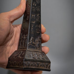 Obelisk Hieroglyphic pharaonic scenes inscriptions black made in egypt