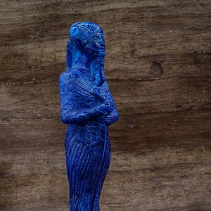 statue Ptah god of Memphis and craftsmen creator of the god, blue stone made in egypt