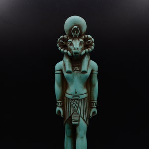 statue of khnum God of Potters source of the Nil Egyptian art green stone made in Egypt