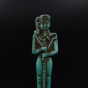 statue of Egyptian Moon God Khonsu green stone made in egypt