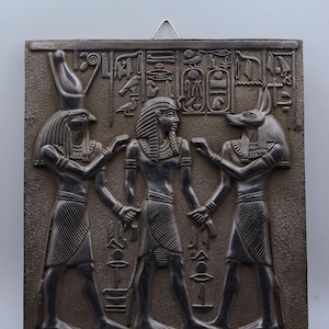 Wall hanging god Set and Horus Blessing Ramesses II (temple Abu Simbel) made in egypt