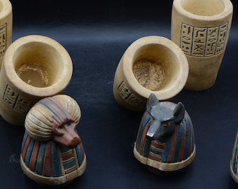 エジプトのカノプス壺：ホルスの息子セット、エジプト製 - Etsy 日本